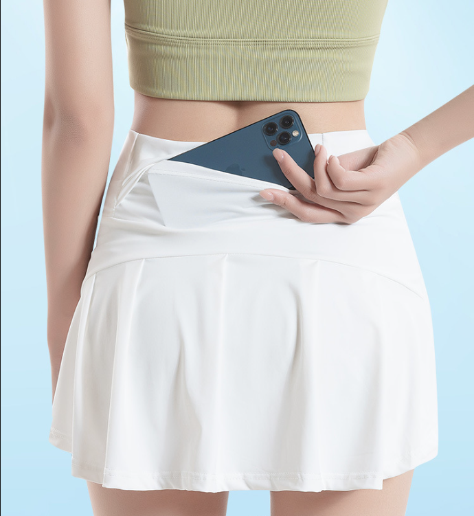 Summer Ice Silk Sports Skirt ¡ª Sun Protection, High-Waisted, Quick-Drying A-Line Skirt with Built-in Lining (Yoga-Friendly, Anti-Exposure)