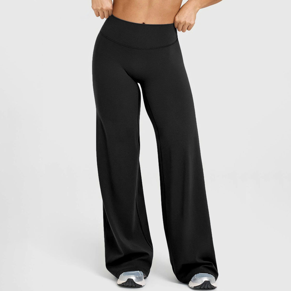 High Waist Wide Leg Yoga Pants With Stretch Fit