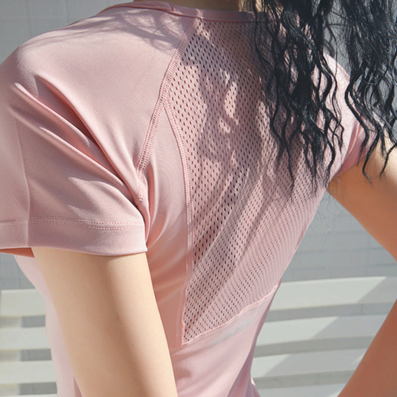 New Women's Sports T-Shirt ¡ª Quick-Drying, Short-Sleeve Top for Running & Training | Summer "Influencer-Style" Design with Sexy Open-Back Detail & Sweat-Enhancing Fabric