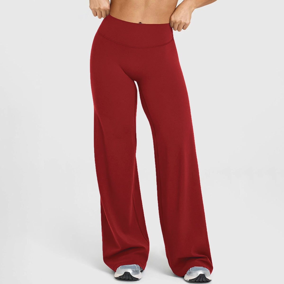 High Waist Wide Leg Yoga Pants With Stretch Fit