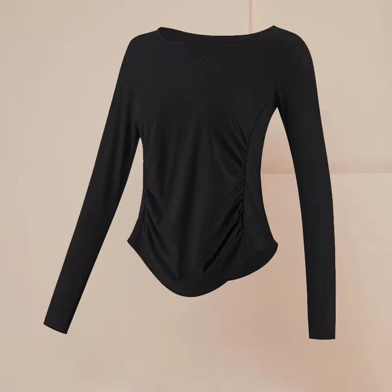 Women's Yoga Wear: Quick-Drying, Sweat-Inducing Fitness Top ¡ª Loose-Fit, Long-Sleeve Sports Shirt for Pilates, Training, and Running