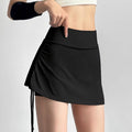 Women's Summer Drawstring Tennis Skirt ¡ª Running & Sports Skort, Pilates & Fitness Skirt, Yoga Shorts/Skirt (Faux Two-Piece Design)
