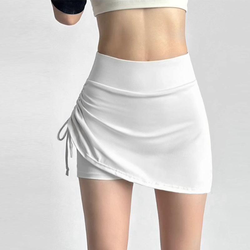 Women's Summer Drawstring Tennis Skirt ¡ª Running & Sports Skort, Pilates & Fitness Skirt, Yoga Shorts