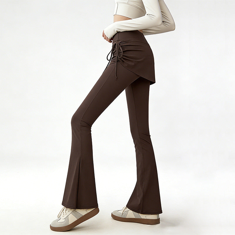 High Stretch Flared Training Pants With Slim Fit