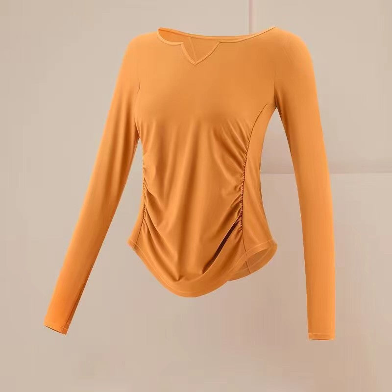 Women's Yoga Wear: Quick-Drying, Sweat-Inducing Fitness Top ¡ª Loose-Fit, Long-Sleeve Sports Shirt for Pilates, Training, and Running