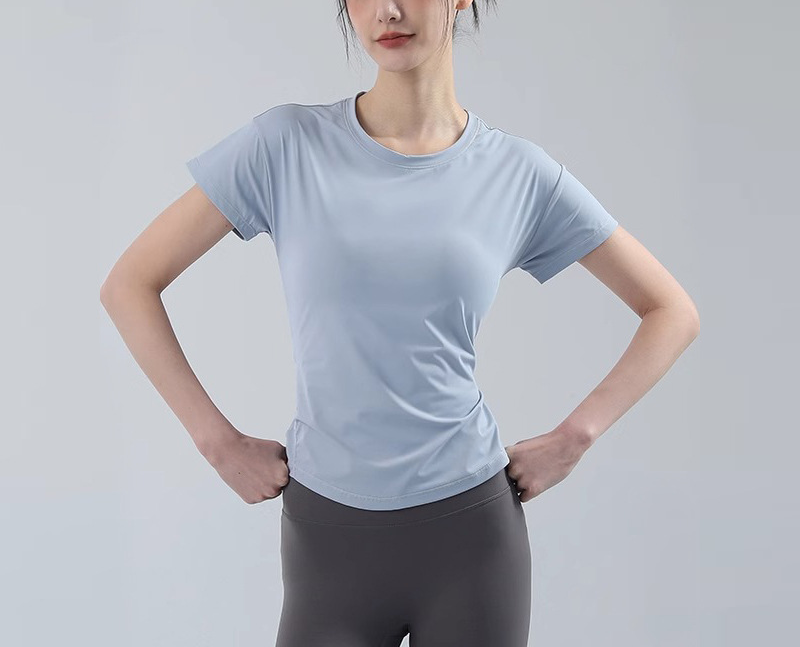 New Summer Yoga T-Shirt ¡ª Slimming, Lightweight Women's Fitness Top | Quick-Drying, Breathable, Short-Sleeve Running & Sports Shirt